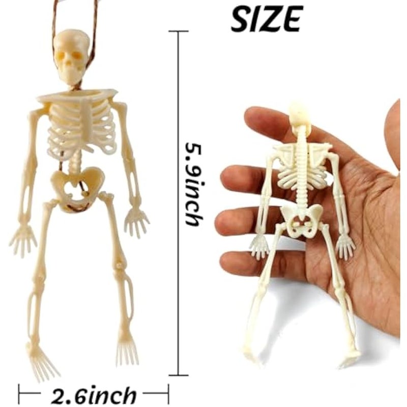 20PCS 6 Inch Mini Skeleton Figurines, Small Skeletons  Decorations for Craft Haunted House Accessories Party Favors (20) - Image 2